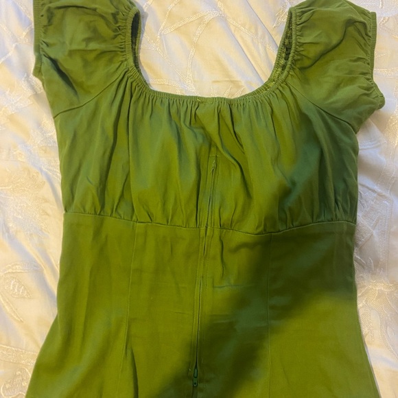 Pinup girl clothing olive green peasant top size small - Picture 5 of 5